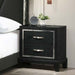 Nightstand With USB Port, Tapered Legs - Black Home Essentials