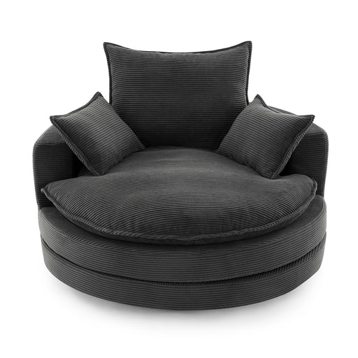360° Swivel Accent Barrel Chair With Dual Layer Cushion And 3 Removable Pillows Hearth and Haven