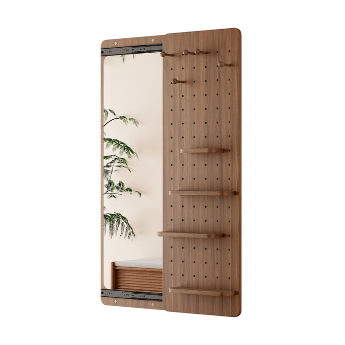 Wall Mounted Full Length Mirror With Shelf And Hook Daily Nest