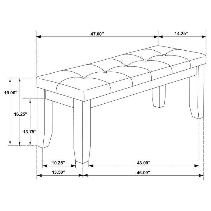 Tufted Upholstered Dining Bench - Brown Furniture Max