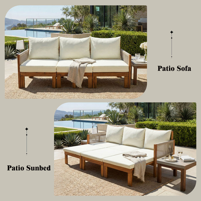 Outdoor 3 Seat Patio Sunbed Hearth and Haven