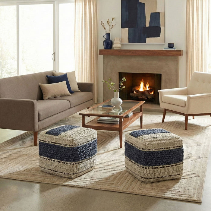Grady - Handcrafted Square Pouf Simpli-Home