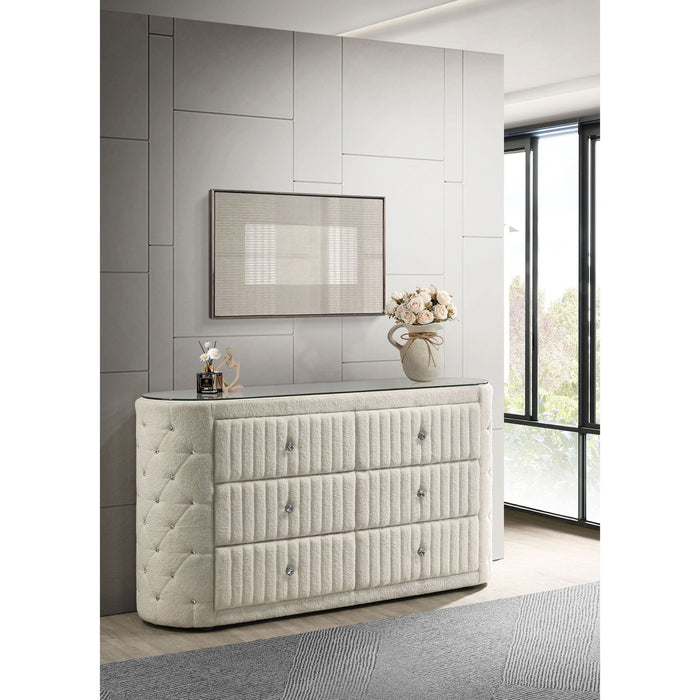 Santiago - 6 Drawer Dresser - Ivory Furniture Max