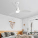 52" Ceiling Fan White 3 Blades Remote Control Reversible DC Motor With LED Light - Matte White Daily Nest