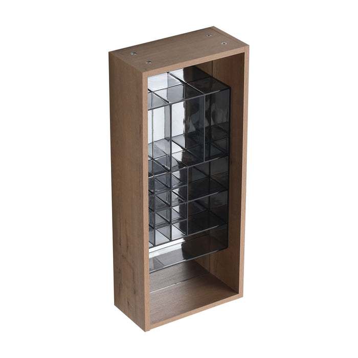 12" Wall Mounted Mirror Cabinet With Storage - Imitative Oak Home Essentials