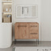35" Freestanding Bathroom Vanity With Soft Close Doors And 2 Drawers (Vanity Only) - Imitative Oak Home Essentials