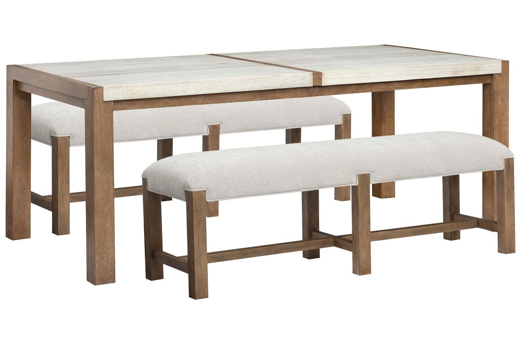 Plum Creek - 3 Piece Rectangular Dining Table Set Magnussen Furniture