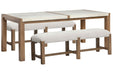 Plum Creek - 3 Piece Rectangular Dining Table Set Magnussen Furniture