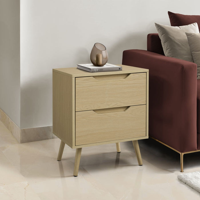 Accent Table With Storage Drawers - Natural 8th Street