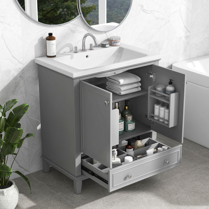 Modern Bathroom Vanity With Sink Combo, Multi Functional Cabinet With Doors And Drawer Hearth and Haven