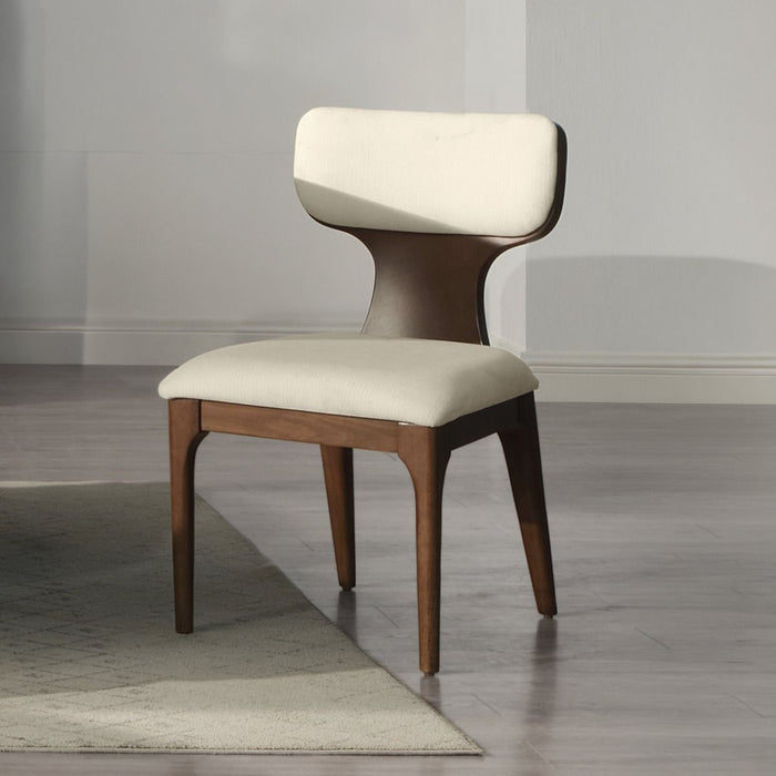 Koen - Side Chair (Set of 2) - Beige / Brown Oak ACME