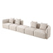 L-Shaped Modular Sectional Sofa With Ottoman, Living Room Furniture Set - Beige Home Essentials