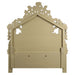 Bernadette - Eastern King Bed - White Synthetic Leather Fabric & Gold ACME