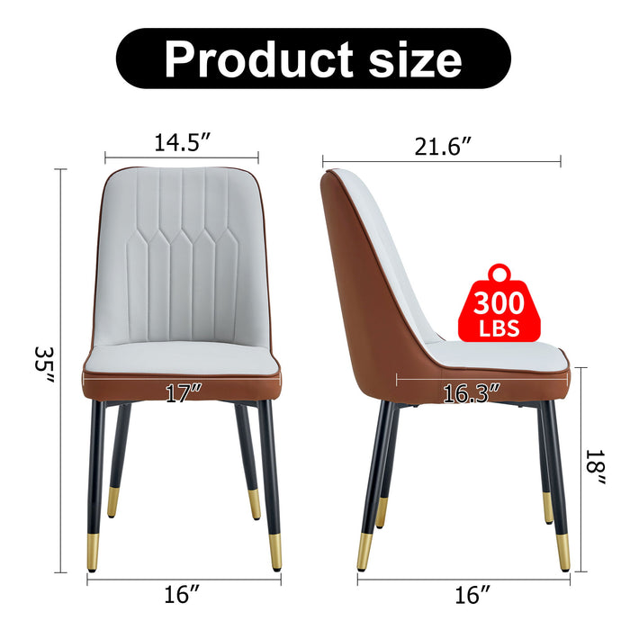 Modern Dining Chair With Metal Leg