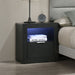 Asher - Nightstand With LED Light - Smoke New Classic