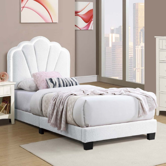 Bed With Floral Design Headboard And Built In LED Lighting Home Essentials