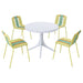 4 Piece Set Of Color Block Designed Single Chairs With Round Table - Grain Yellow / Haze Green / Tropical Orange / White Home Essentials