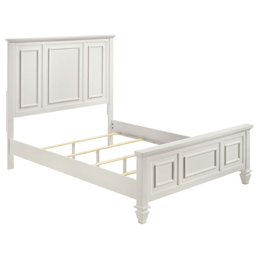 Copper - Queen Panel Bed With Structured Headboard And Slatted Design - White Furniture Max