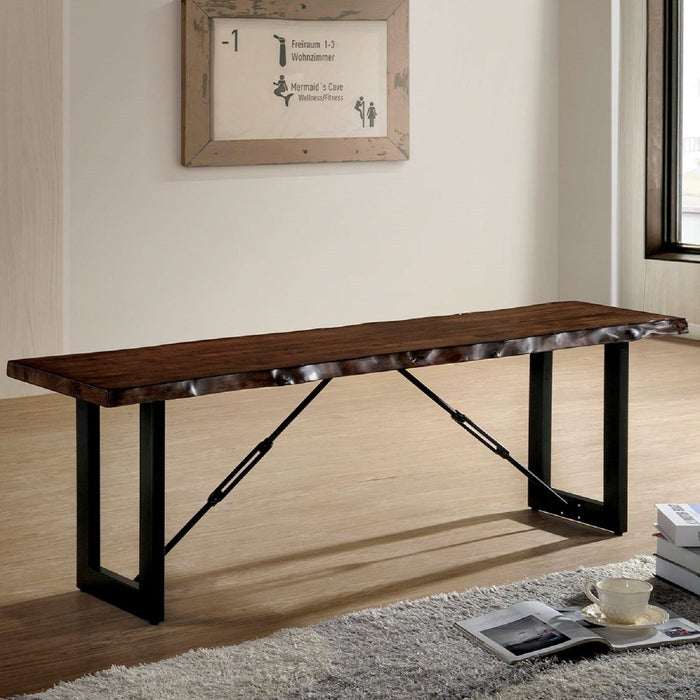 U - Shape Bench With 2 Tone - Black / Walnut Home Essentials