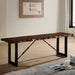 U - Shape Bench With 2 Tone - Black / Walnut Home Essentials