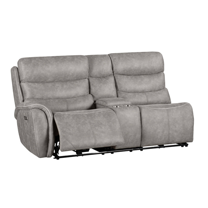 Kamari - LAF Console Loveseat With Dual Power Headrest & Footrest - Gray
