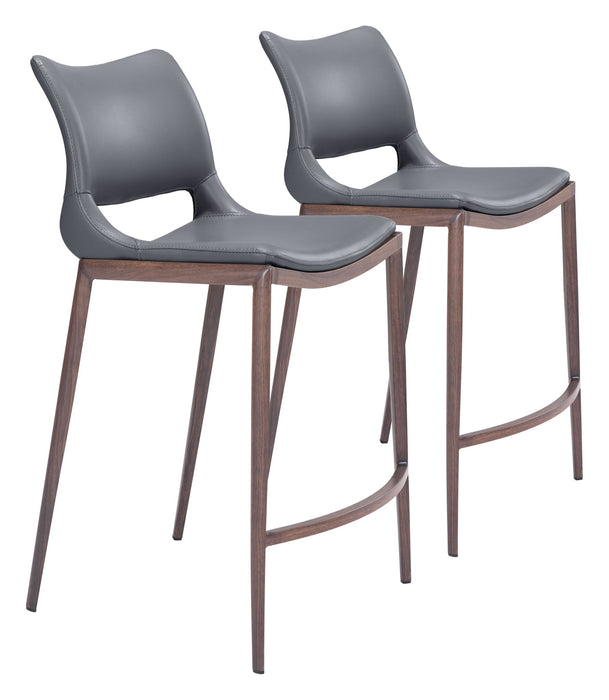 Ace - Counter Chair With Walnut Legs (Set of 2) Zuo Modern