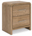 Gramburg - Two Drawer Night Stand - Warm Natural Brown Signature Design by Ashley®