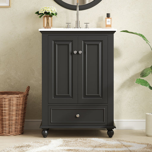 Modern Bathroom Vanity With Sink, Cabinet With Drawer And Dividers, Rectangular Storage Unit Hearth and Haven