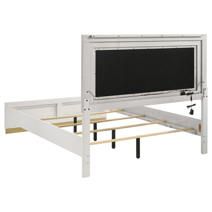 Sophia - Panel Bed With LED Headboard Furniture Max