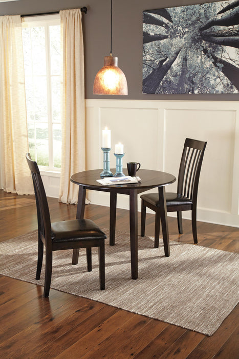 Hammis - Round DRM Drop Leaf Table - Dark Brown Signature Design by Ashley®