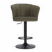 Swivel Bar Stool With Curved Upholstered Backrest And Footrest - Green Home Essentials