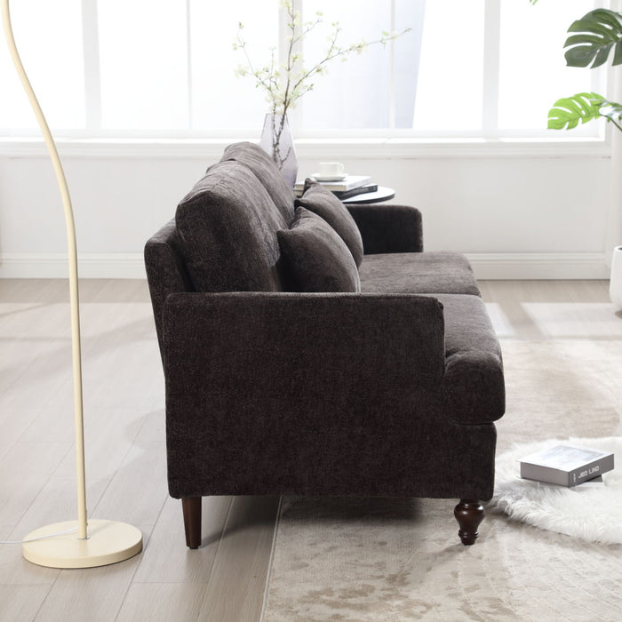 Coolmore Modern Chenille Fabric Loveseat, 2 - Seat Upholstered Loveseat Sofa Modern Couch - Black