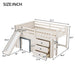 Modern Low Loft Bed With Slide, 3 Storage Drawers, And 2 Doors Hearth and Haven