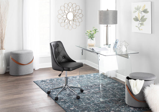 Glacier - Contemporary Desk - Clear / Chrome Lumi Source