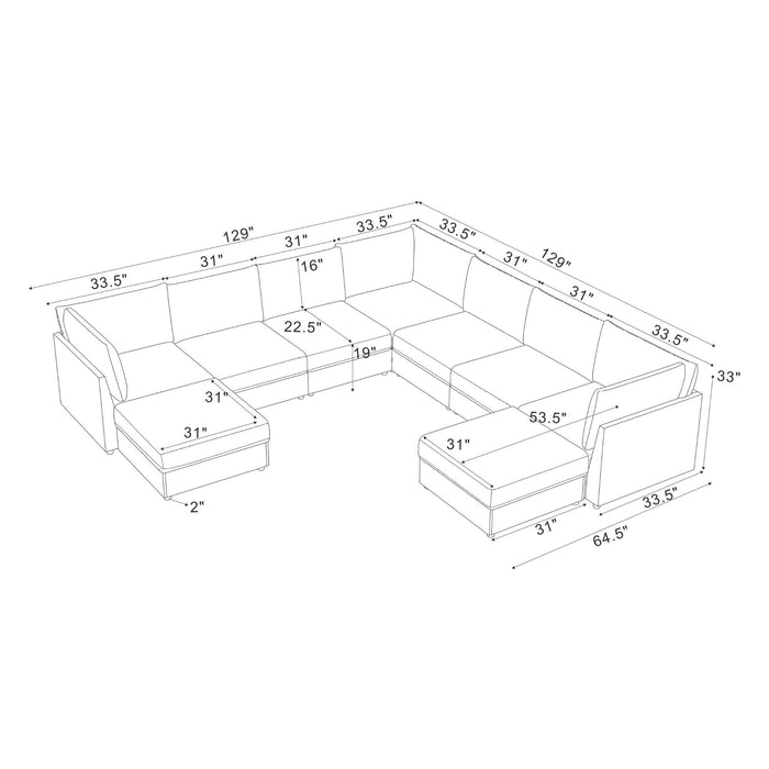 Modular Sectional With Custom Configuration Home Essentials