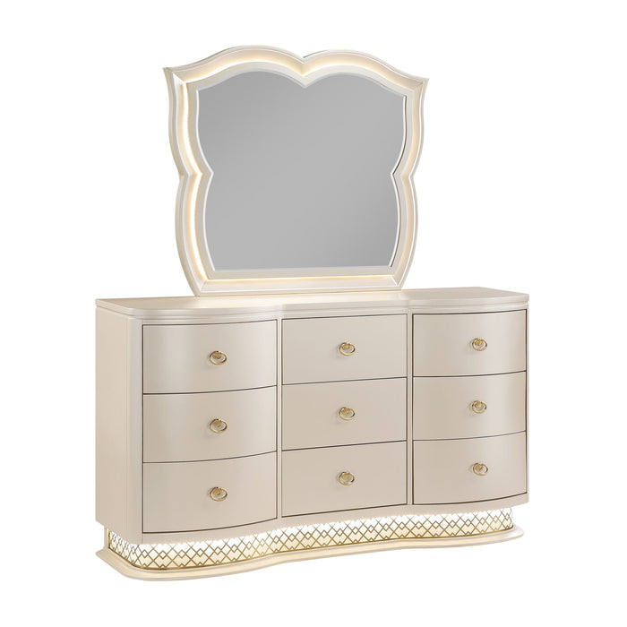 Flora - Framed Mirror With LED Lighting (Dresser Not Included) - Champagne Matrix Furniture Group