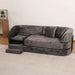 3 Seater Sofa With Built In Pet Bed Nook, Curved Design And 2 Throw Pillows Home Essentials
