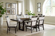 Neymorton - 7 Pc. - Rectangular Extension Table, 6 Side Chairs - Dark Grayish Brown Signature Design by Ashley®