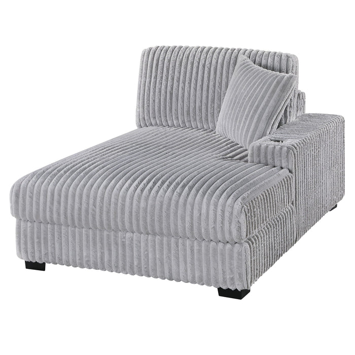 RAF Chaise With Cup Holder Modular Living Room Furniture Pillow - Gray / Mink Home Essentials