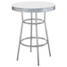 Midge - 3 Piece Round 1950S Bistro Pub Bar Table Set With Upholstery - White Furniture Max