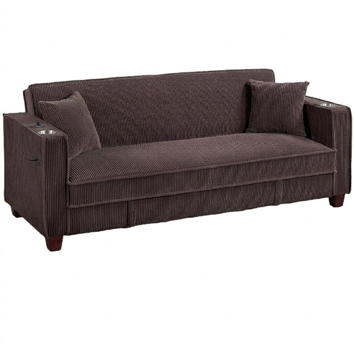 Modern Convertible Sofa With Hidden Storage USB Port, Cup Holder Home Essentials