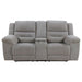 Sebring - Upholstered Manual Reclining Loveseat With Center Storage Console - Gray Furniture Max
