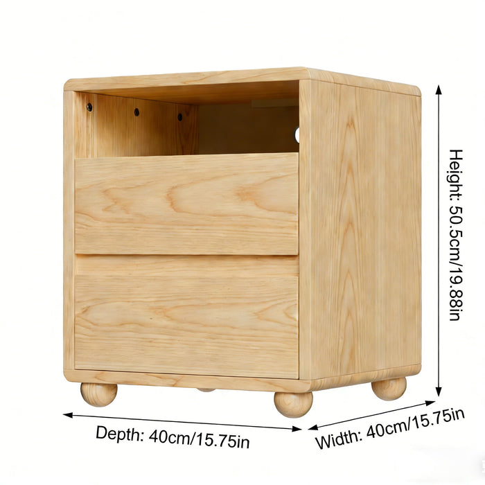 Nightstand With 2 Drawers And Shelves Home Essentials