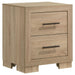 Merritt - 2 Drawer Nightstand - Light Oak Furniture Max
