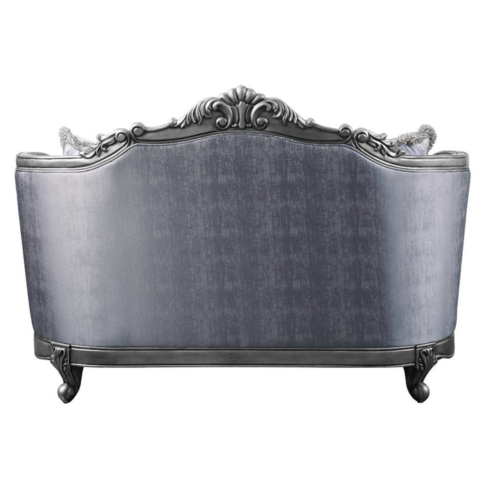 Ariadne - Loveseat With 3 Pillows - Fabric & Platinum ACME