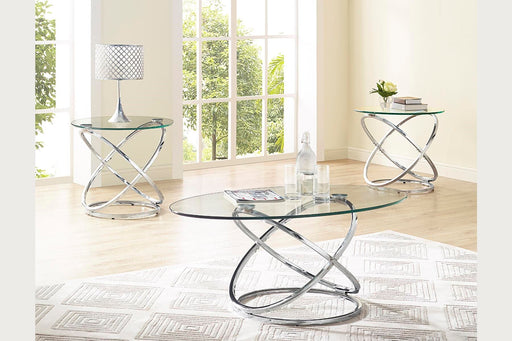Cocktail Table Set - Chrome Bernards Furniture