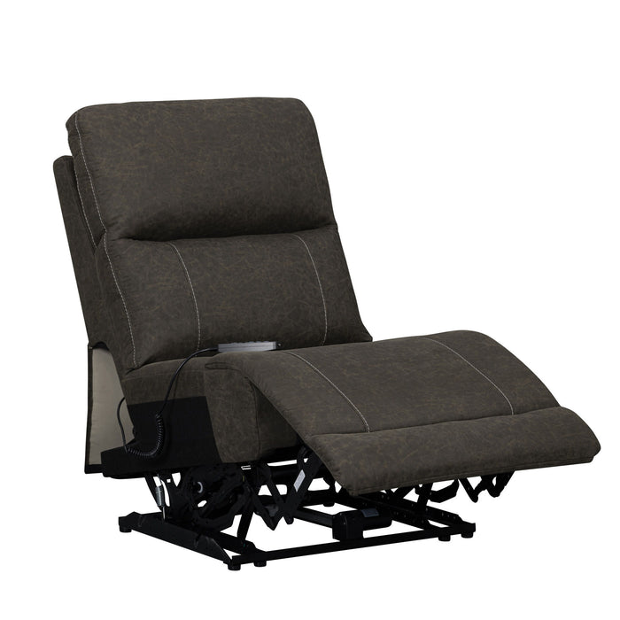 Gaia - Armless Recliner With Power Headrest, Footrest, Massage, Heat - Sable New Classic