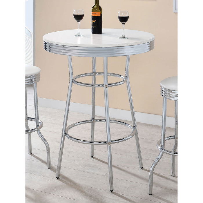 Werner - Round Bar Table - White Furniture Max