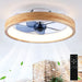 Ceiling Fans With Lights And Remote, 3000 - 6500K Dimmable Flush Mount LED Fan Light, 6 Speeds, Quiet DC Motor For Living Room - Matte White / Natural Wood Daily Nest
