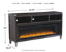 Todoe - 2 Pc. - 65" TV Stand With Wide Fireplace Insert - Gray Signature Design by Ashley®